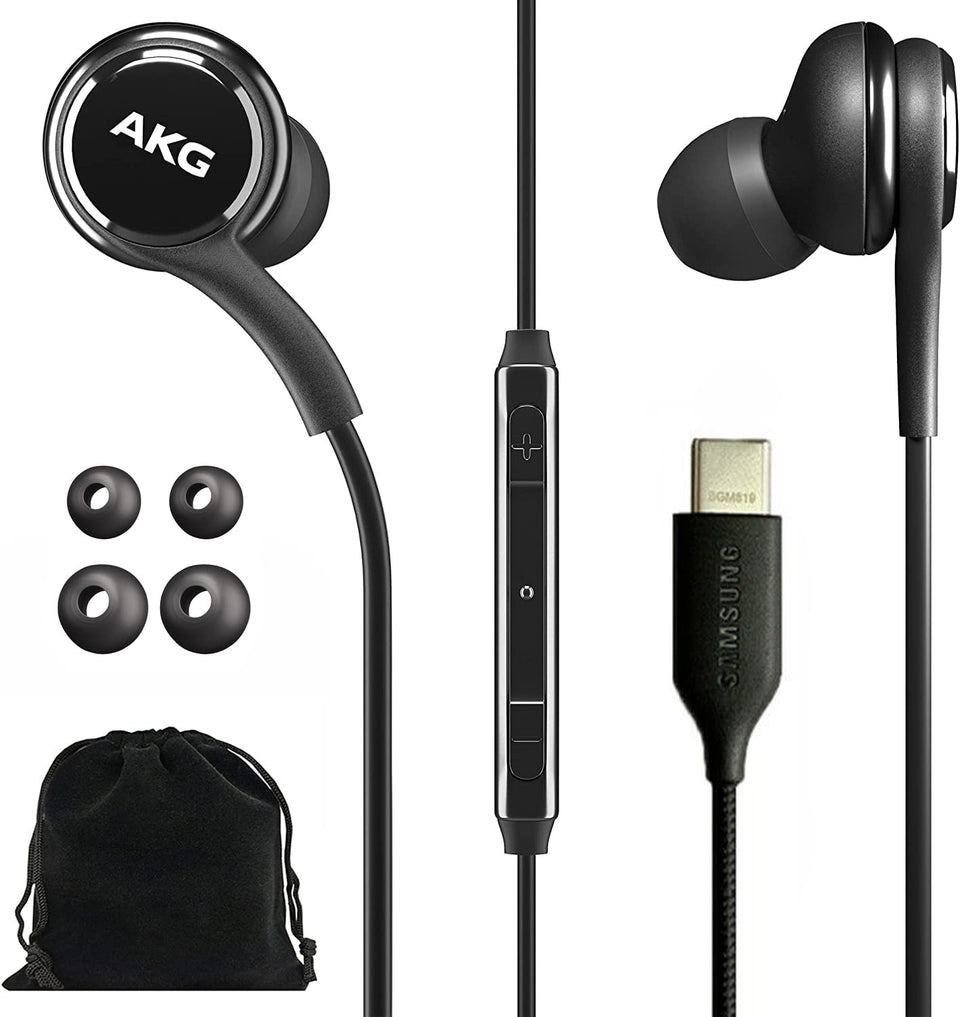 Samsung AKG Earbuds USB-C corded close-up for high-quality Galaxy audio