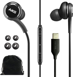 Samsung AKG USB-C earbuds with remote for effortless music control and calls.