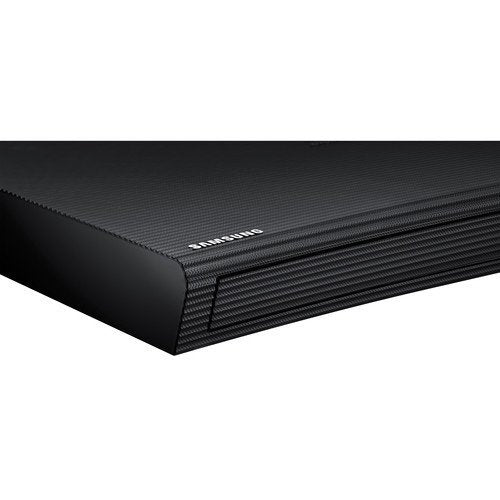 Samsung Blu-ray player black finish fits modern home theater environments
