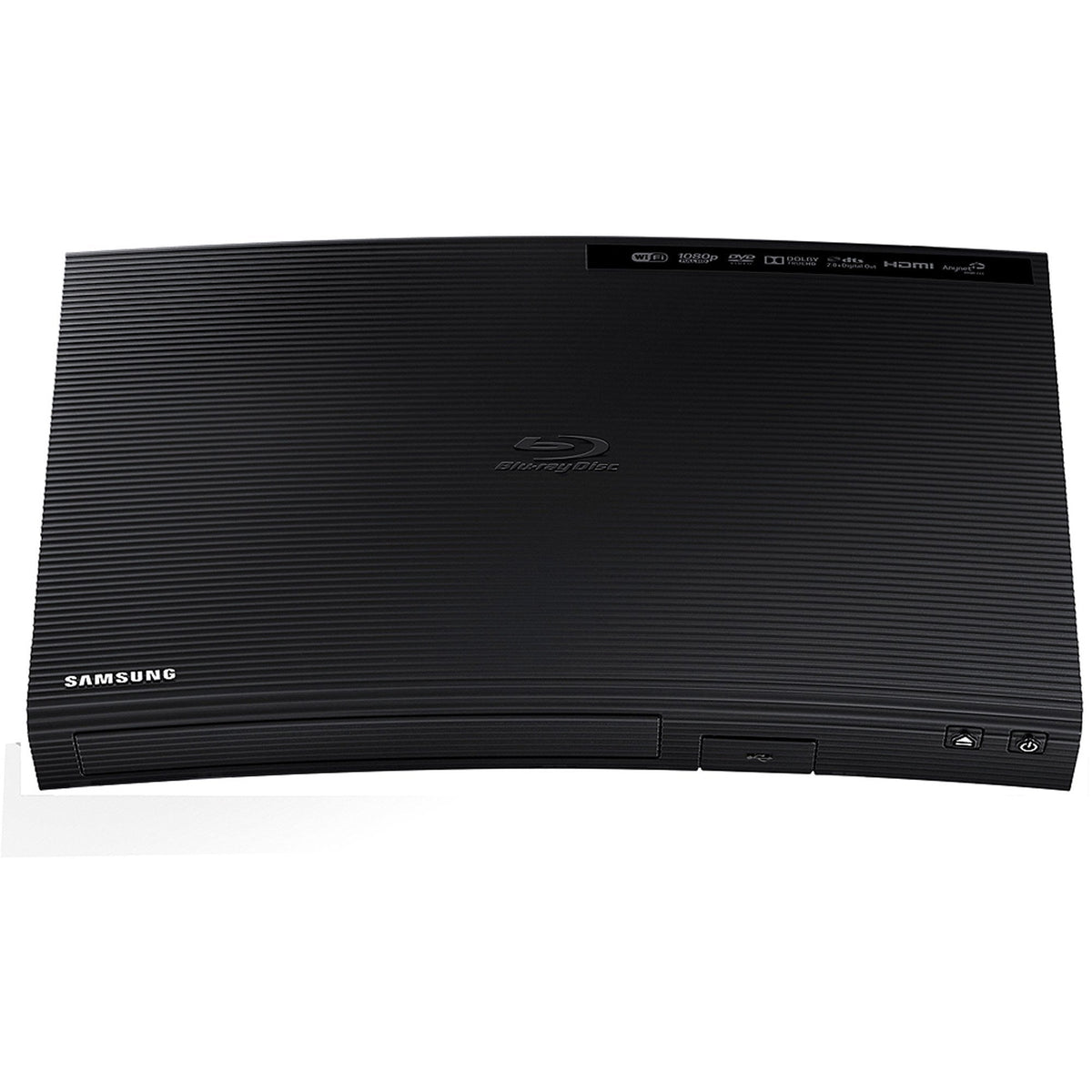 Samsung Blu-ray Wi-Fi setup display showing smart features