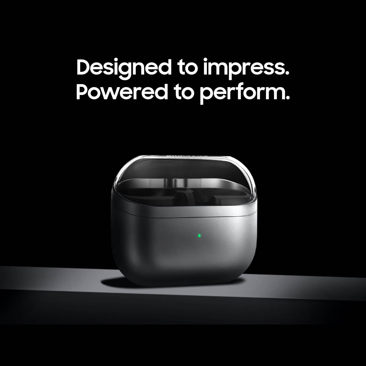 Samsung Buds3 Pro charging case open with lid visible