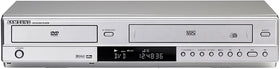 Samsung DVD/VCR combo front view highlighting versatile outputs for home entertainment.