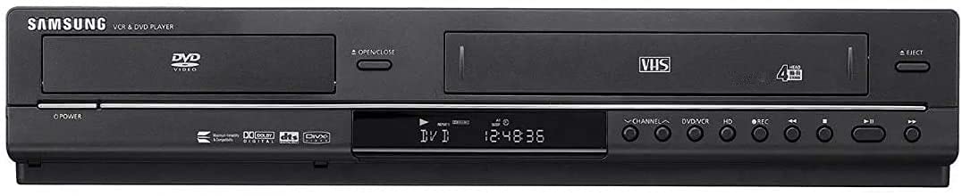 Samsung DVD/VCR combo remote included, showcasing easy-to-use controls.