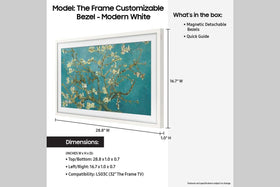 Samsung The Frame bezel in sand gold provides a premium, modern silhouette.