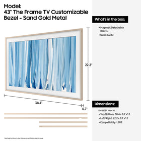 Samsung The Frame 43 magnetic bezel snap enables fast style changes.
