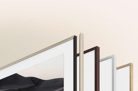 Samsung The Frame bezel in brown provides classic contrast for art-rich rooms.