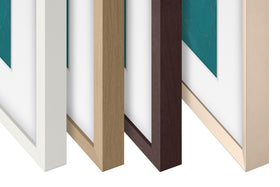 Samsung Frame bezel teak natural for warm, modern look.