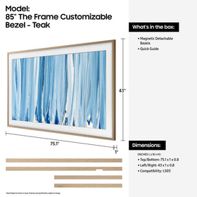 Samsung The Frame magnetic bezel attachment enables quick style swaps.