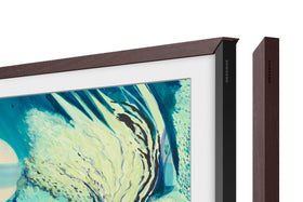 Samsung The Frame modern white bezel enhances contemporary spaces with a clean look.