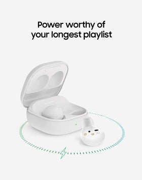 Samsung Galaxy Buds2 white design suits daily wear and workouts.