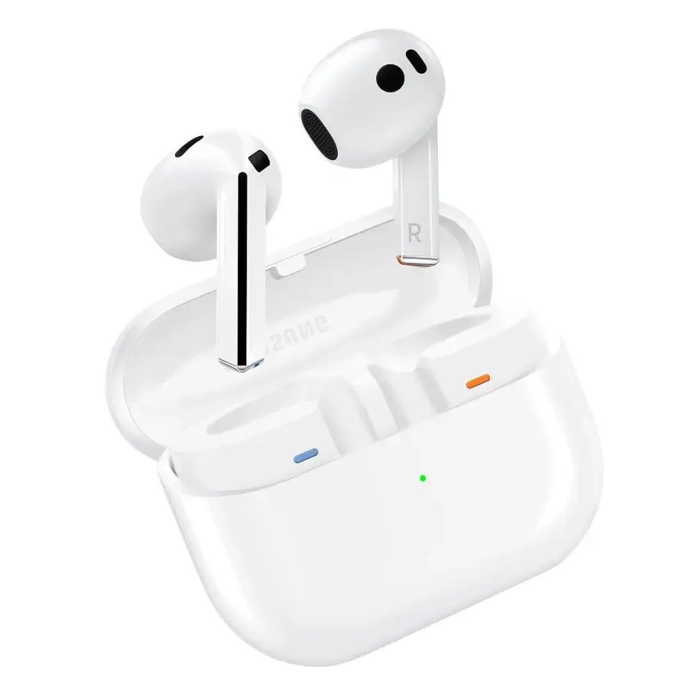Samsung Galaxy Buds 3 open charging case beside a smartphone showing compact scale and convenience