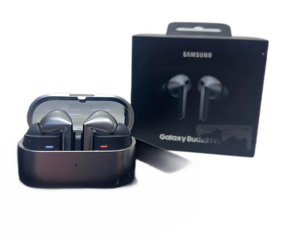 Samsung Galaxy Buds 3 Pro Silver front view with ergonomic design for long listening sessions