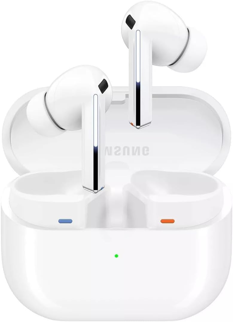 Samsung Galaxy Buds 3 Pro white earbuds resting in case for daily listening comfort
