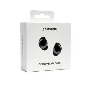Samsung Galaxy Buds Core front packaging showing model and benefits