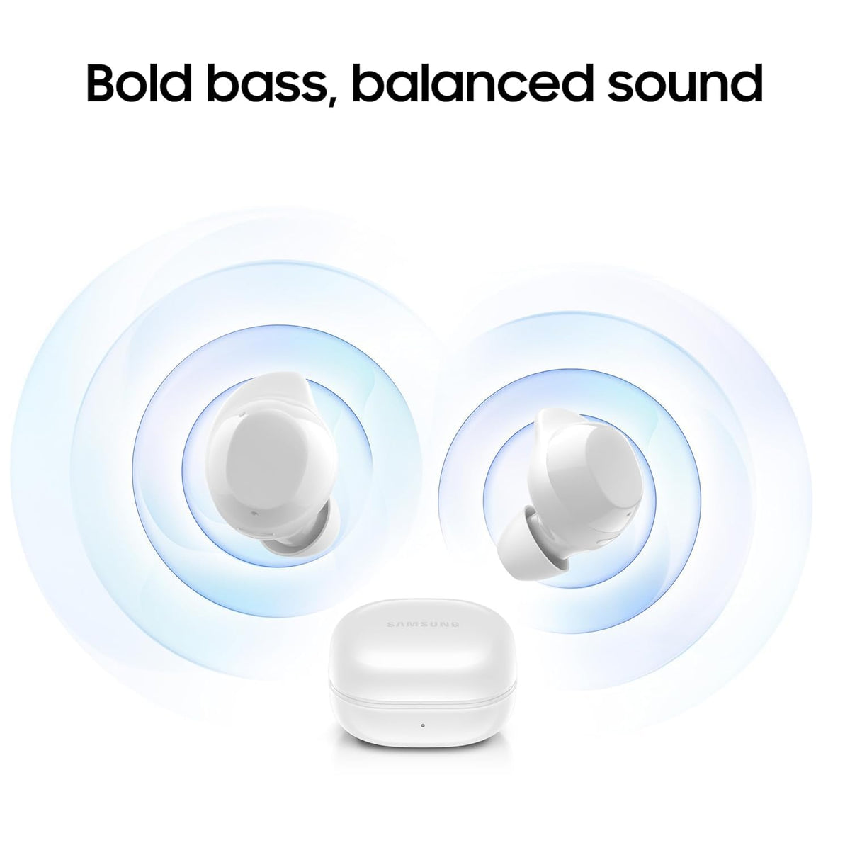 Samsung Galaxy Buds Core in-ear lifestyle shot showing secure fit and active use benefit