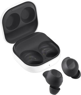 Samsung Galaxy Buds FE Graphite earbuds with wing-tip for all-day comfort.