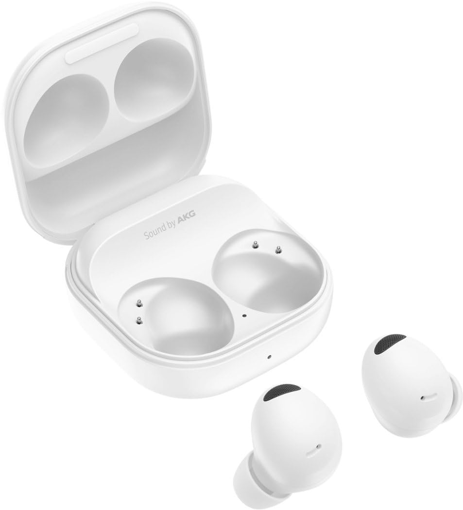Samsung Galaxy Buds2 Pro case open showing compact charging case for on-the-go listening.