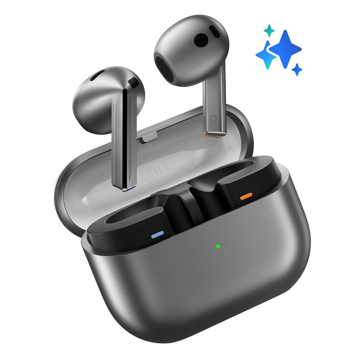 Samsung Galaxy Buds3 active noise cancellation for quieter environments.