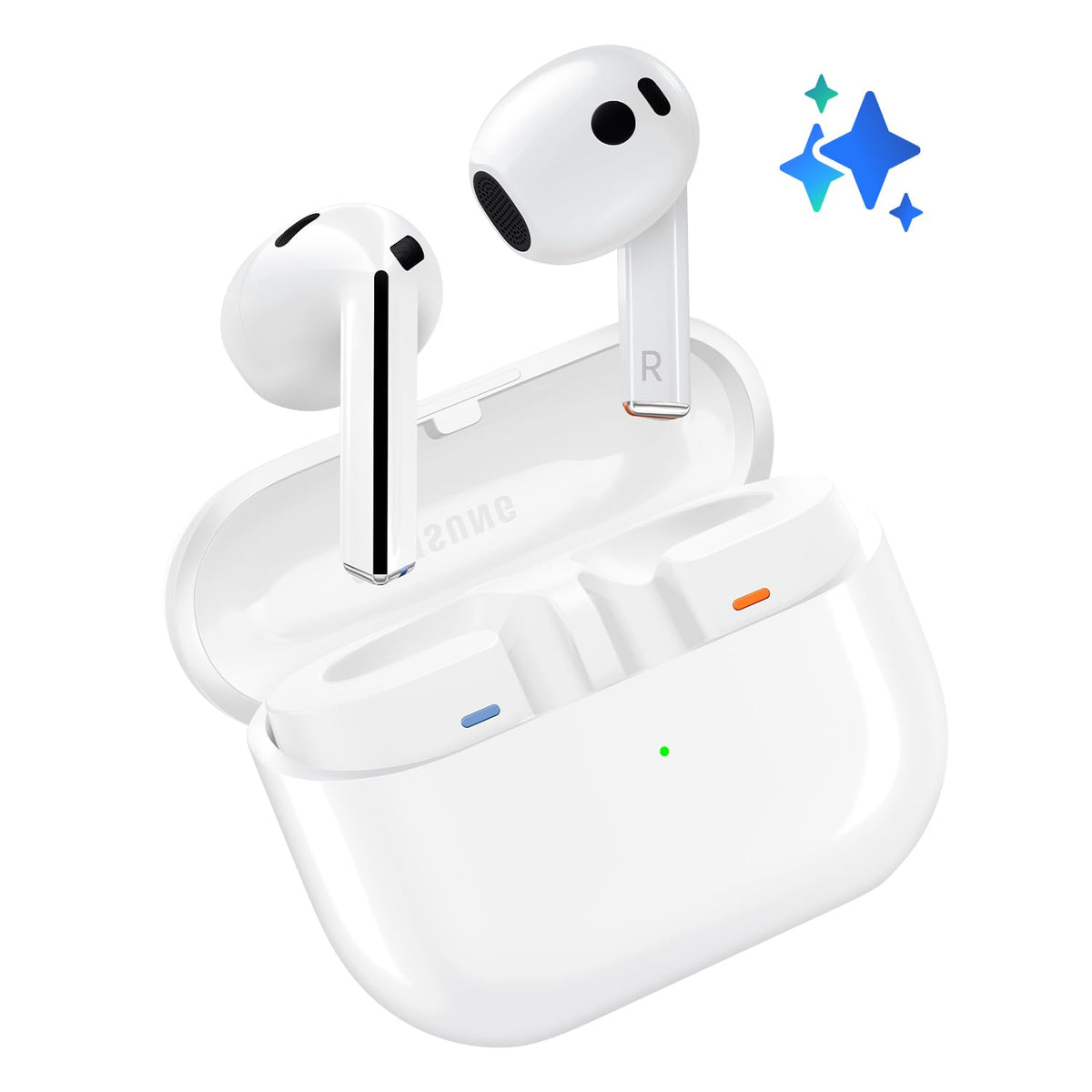 Samsung Galaxy Buds3 charging case open with earbuds visible for easy recharging benefit