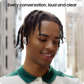 Samsung Galaxy Buds3 FE ambient mode preserves awareness in busy environments.