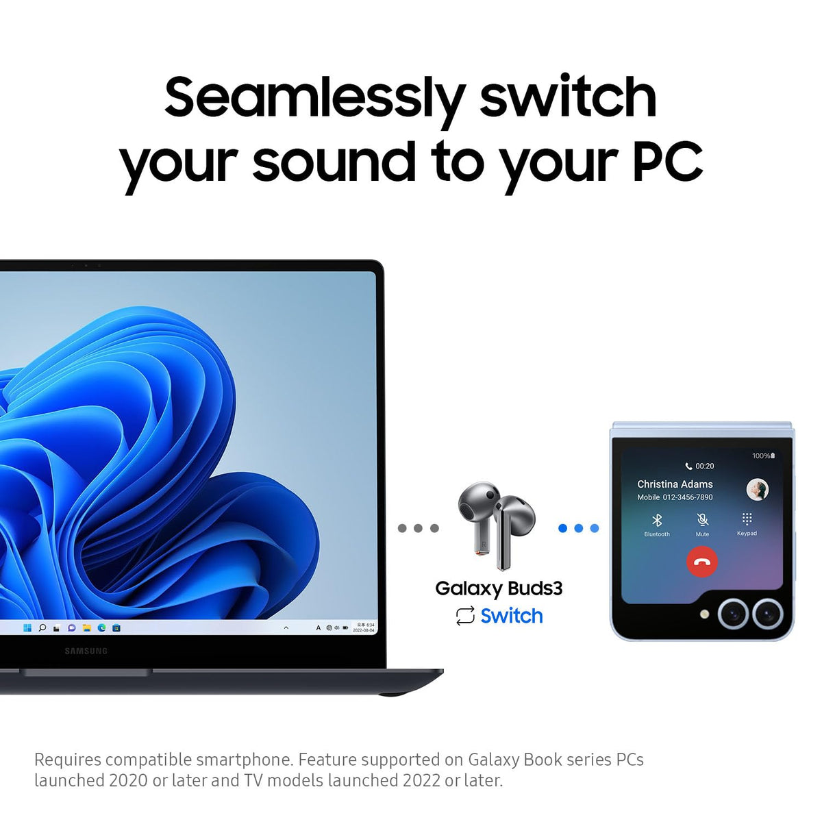 Samsung Galaxy Buds3 multi-device sharing lets you stream sound to TV and phone.
