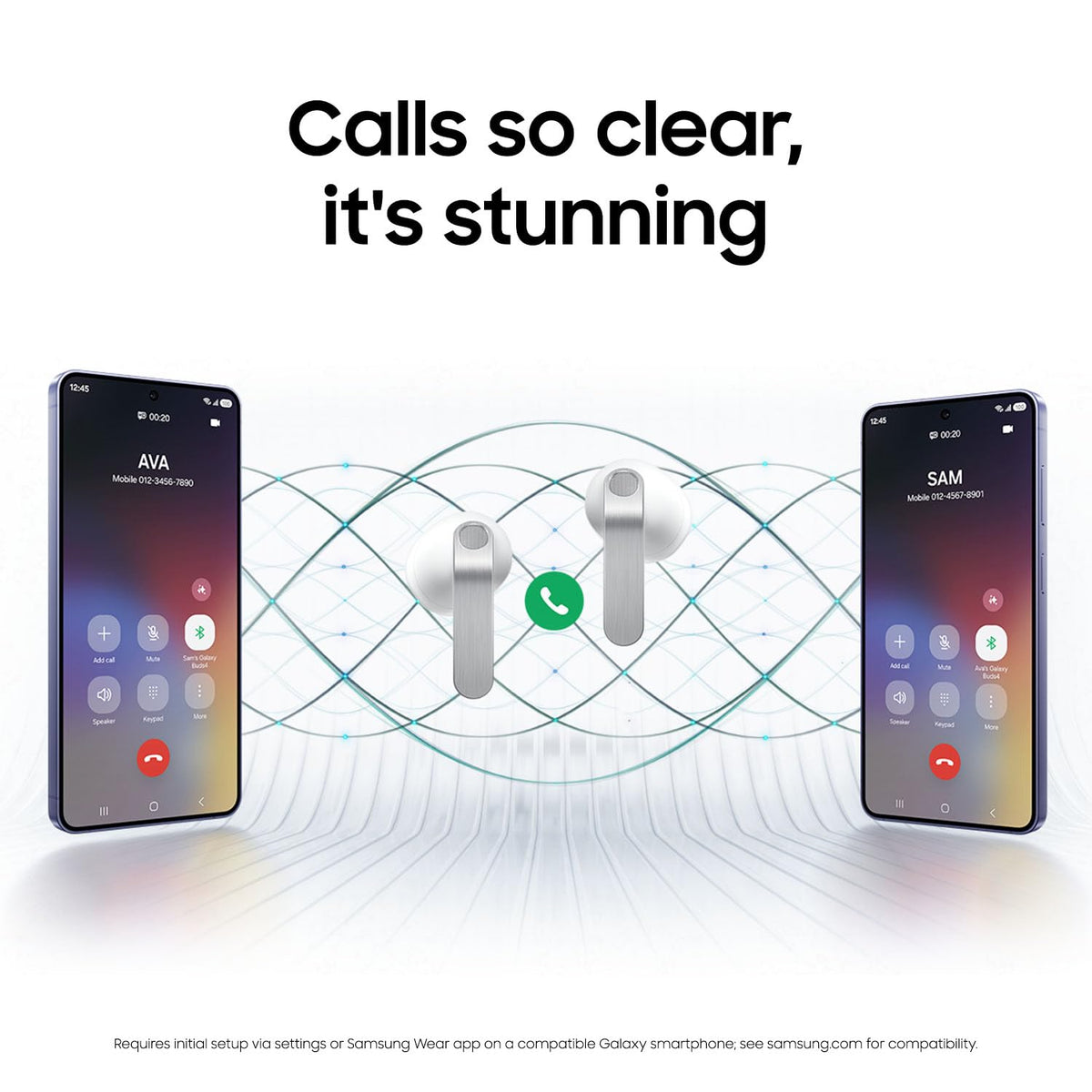 Samsung Galaxy Buds4 adaptive ANC automatically reduces surrounding noise.