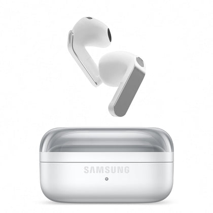 Samsung Galaxy Buds4 case-front view for portable charging during travel.
