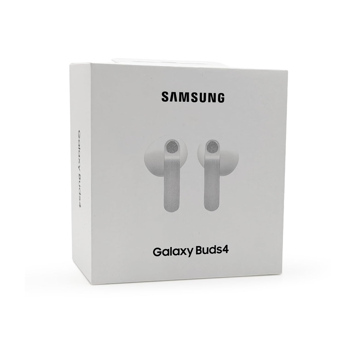 Samsung Galaxy Buds4 white case closeup highlighting compact design for daily use