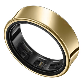 Samsung Galaxy Ring on finger with titanium gold finish for daily wear