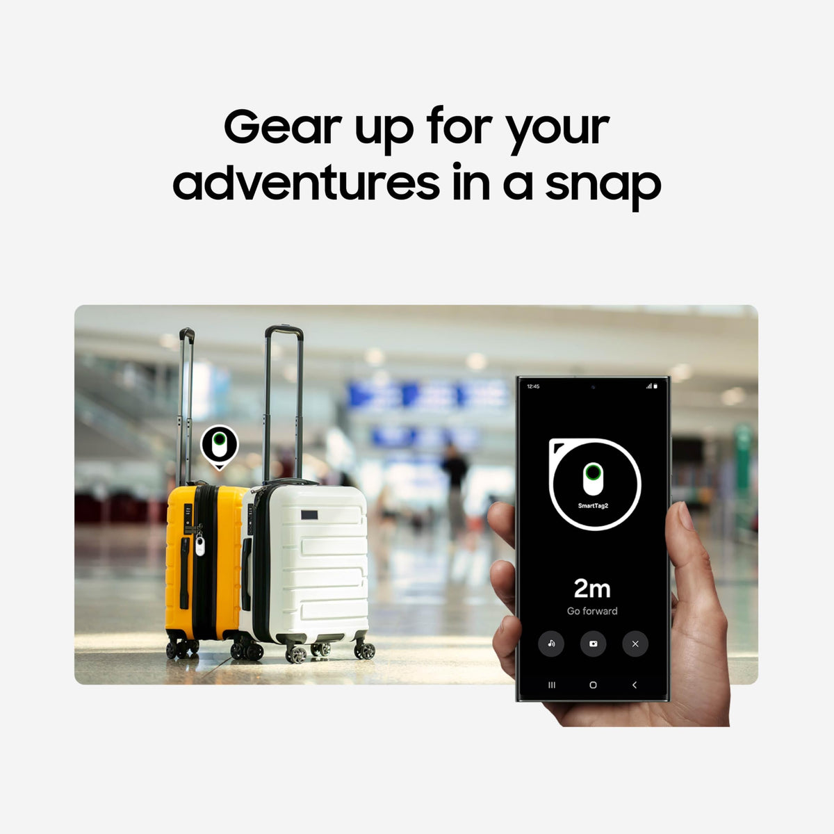 Samsung Galaxy SmartTag2 on wallet enables easy finding via SmartThings Find and audible alerts.