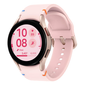Samsung Galaxy Watch FE display on wrist showing notifications and data