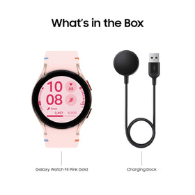 Samsung Galaxy Watch FE with Google Play Store access on the wrist