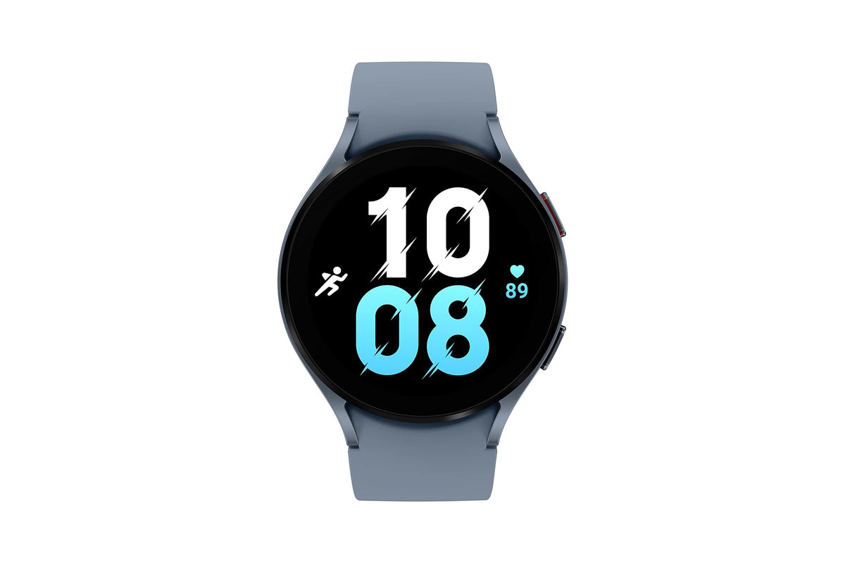 Samsung Galaxy Watch5 blue on wrist demonstrating everyday fitness tracking