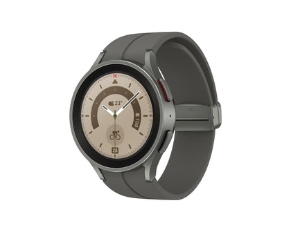 Samsung Galaxy Watch5 Pro sapphire display endures rugged outdoor use.