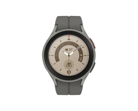Samsung Galaxy Watch5 Pro titanium case for durable outdoor adventures.