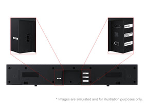 Samsung HW-B400F connects to your TV with minimal cables for a clean setup.