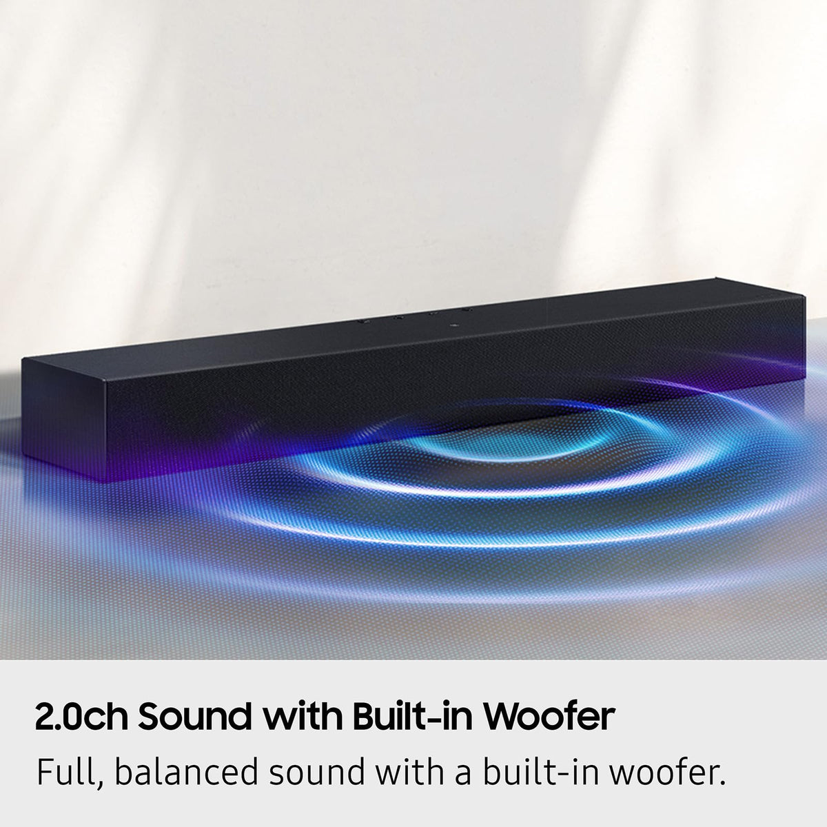 Samsung HW-B400F surround sound expansion fills the room with immersive audio.