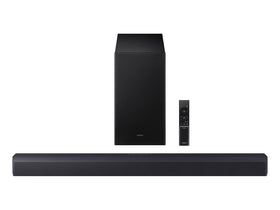 Samsung HW-B550F soundbar with bass-subwoofer delivers deep bass for action scenes