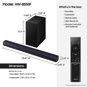 Samsung HW-B550F voice-enhance boosts dialogue clarity during movies
