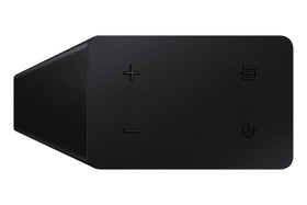 Samsung HW-C400 in-room setup showing a compact soundbar on a TV stand.