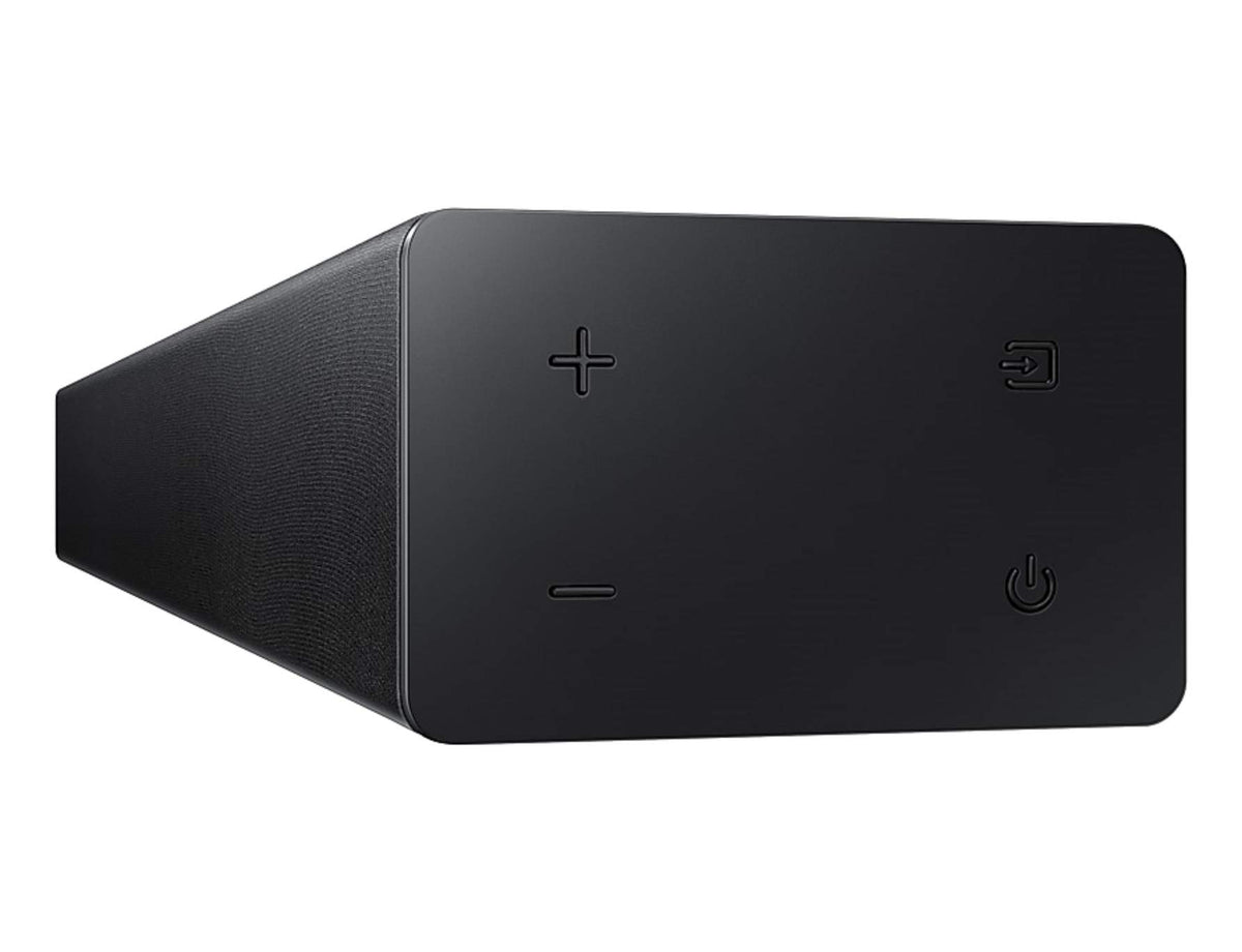 Samsung HW-N300 built-in woofers delivering deep bass for rich TV audio.
