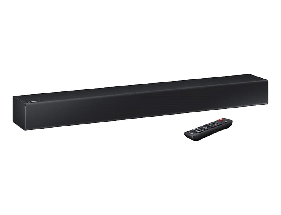 Samsung HW-N300 front view showing compact design for enhanced TV sound.