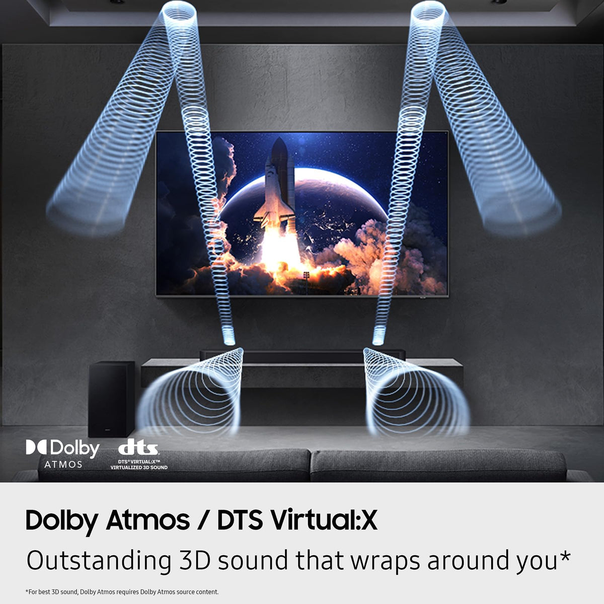 Samsung HW-Q600F soundbar side view with slim profile