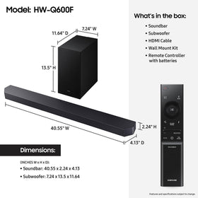 Samsung HW-Q600F soundbar top view highlighting sleek design