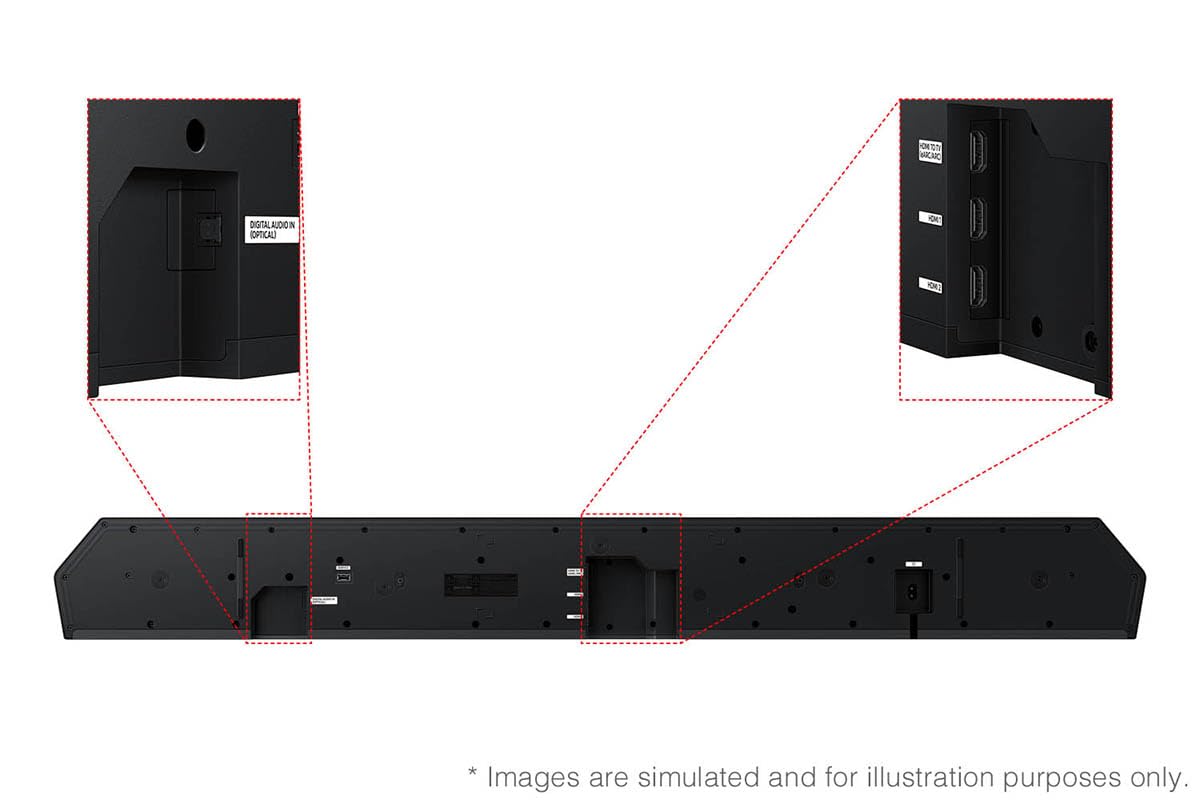 Samsung HW-Q900F wireless connectivity with AirPlay 2 and Google Cast.