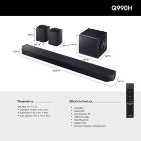 Samsung HW-Q990H wireless Dolby Atmos delivers true overhead sound