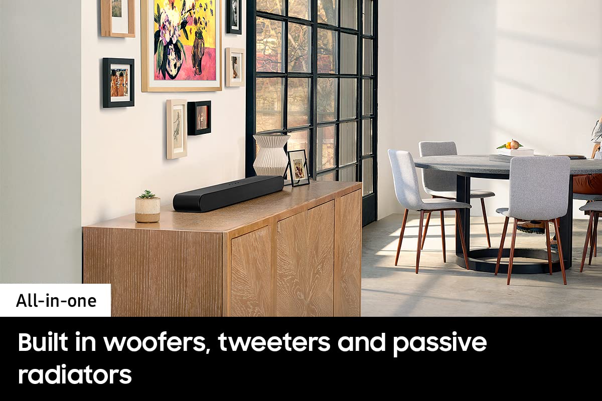 Samsung HW-S50B Q-Symphony synchronizes audio with compatible TVs for unified sound