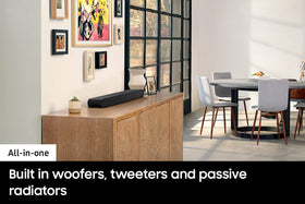 Samsung HW-S50B Q-Symphony synchronizes audio with compatible TVs for unified sound