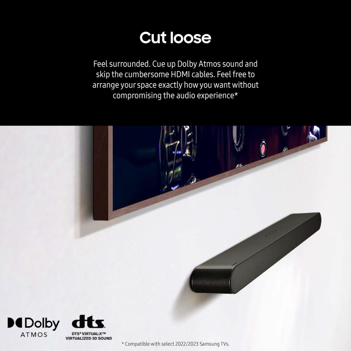 Samsung HW-S60D Adaptive Sound improves dialogue clarity at various volumes.