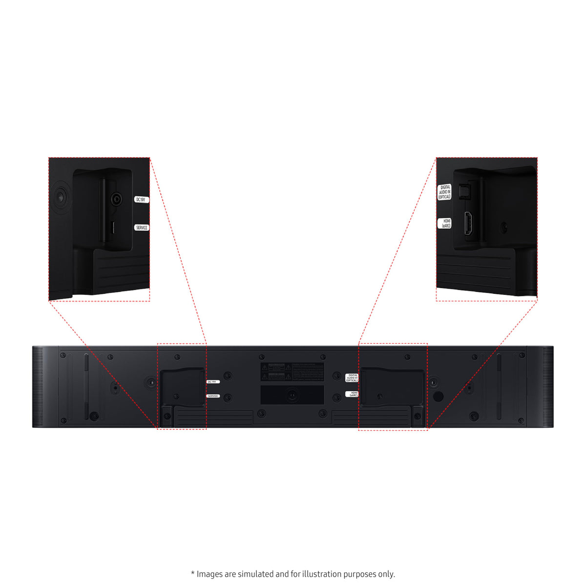 Samsung HW-S60D built-in Alexa enables hands-free control and smart streaming.